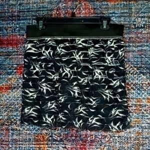 Free People womens black white layered stretch mini skirt L EUC